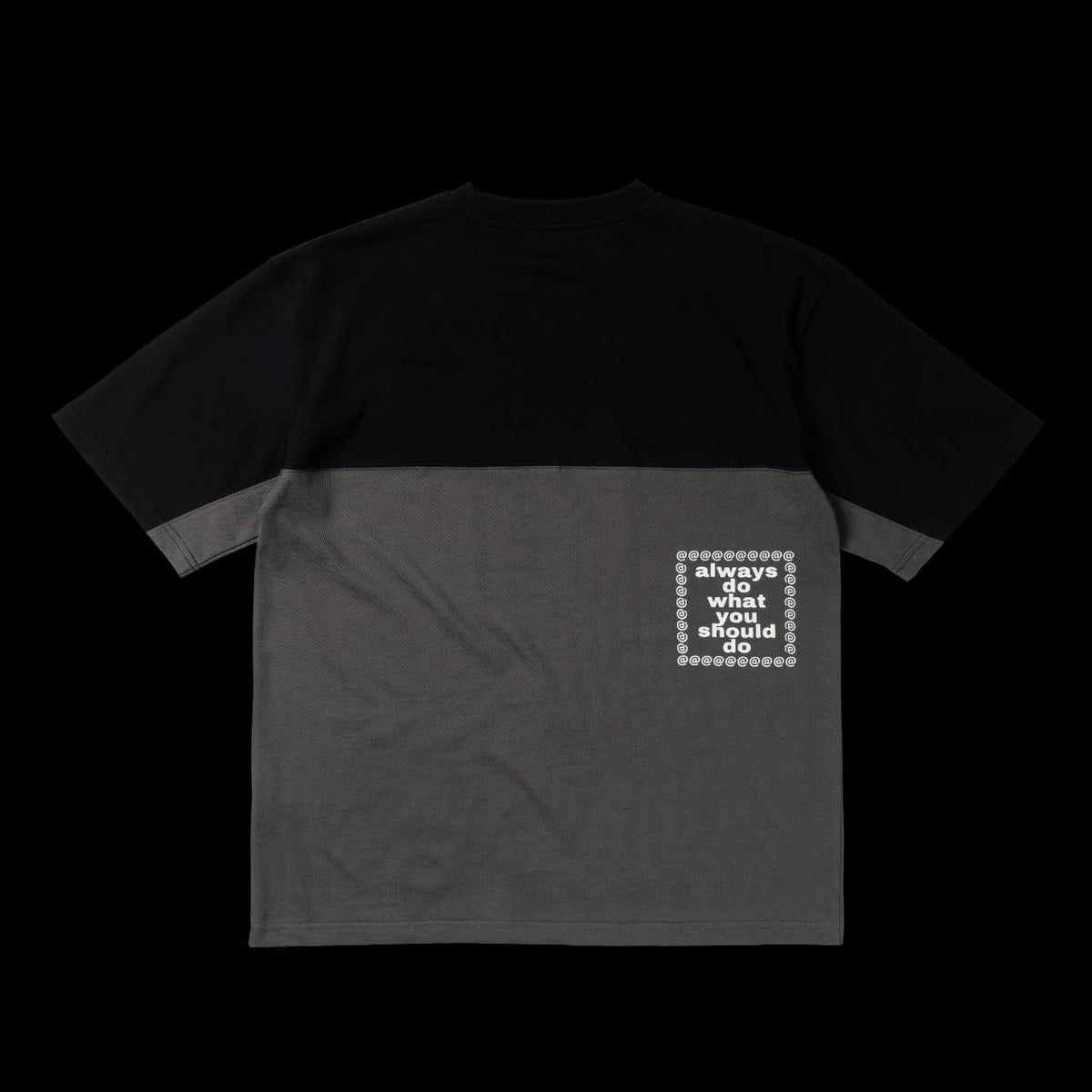 ALWAYS - WAZA PANELLED T-SHIRT - GREY/BLACK