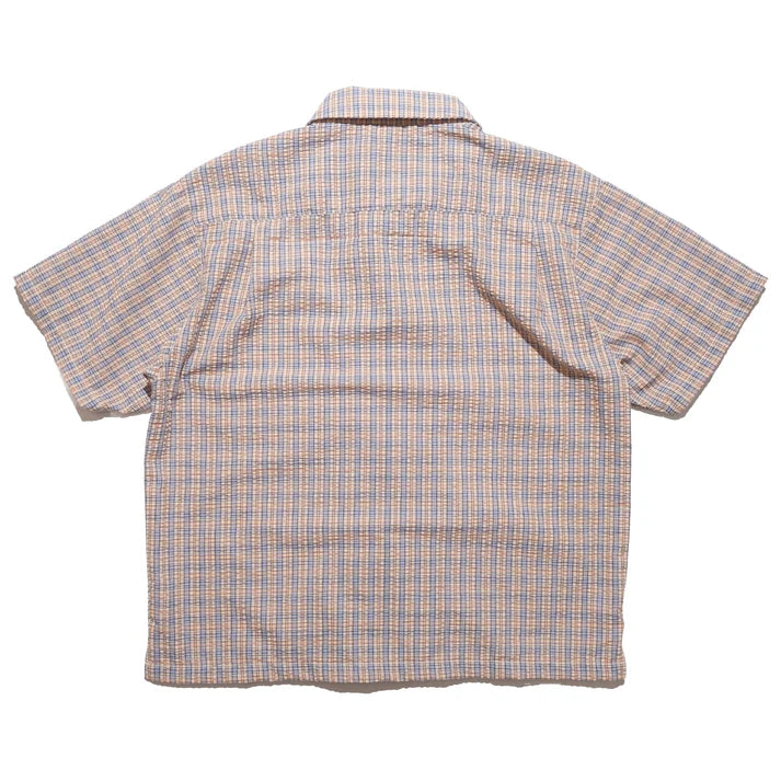 108WAREHOUSE - SEERSUCKER ZIP SHIRT APRICOT PLAID - APRICOT