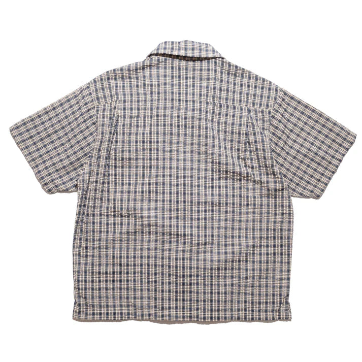 108WAREHOUSE - SEERSUCKER ZIP SHIRT BLUEBERRY - BULEBERRY