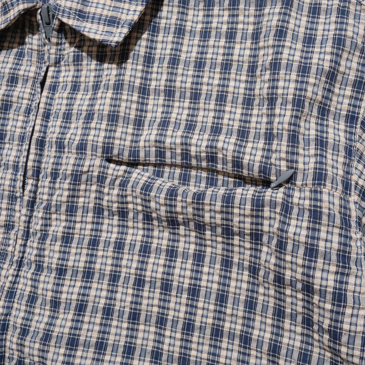 108WAREHOUSE - SEERSUCKER ZIP SHIRT BLUEBERRY - BULEBERRY