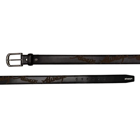 ALWAYS - LAZERPRINT COWHIDE BELT - BLACK/GREEN