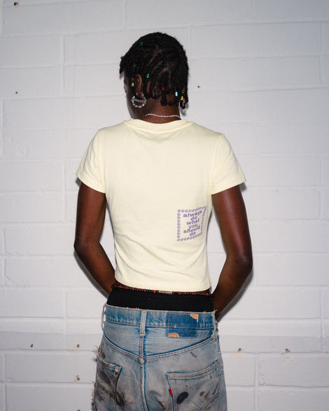 ALWAYS - HEART BABY TEE - PALE YELLOW/PURPLE