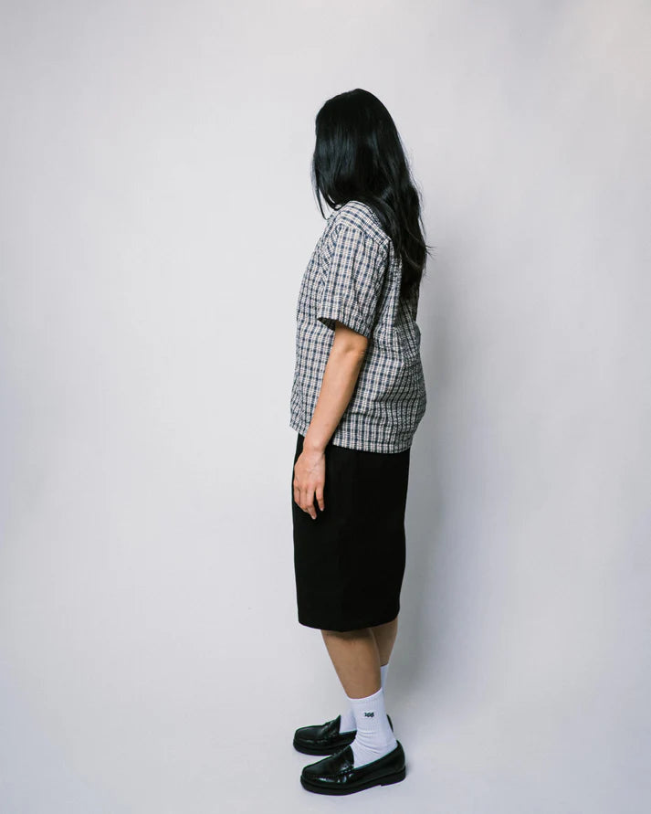 108WAREHOUSE - SEERSUCKER ZIP SHIRT BLUEBERRY - BULEBERRY