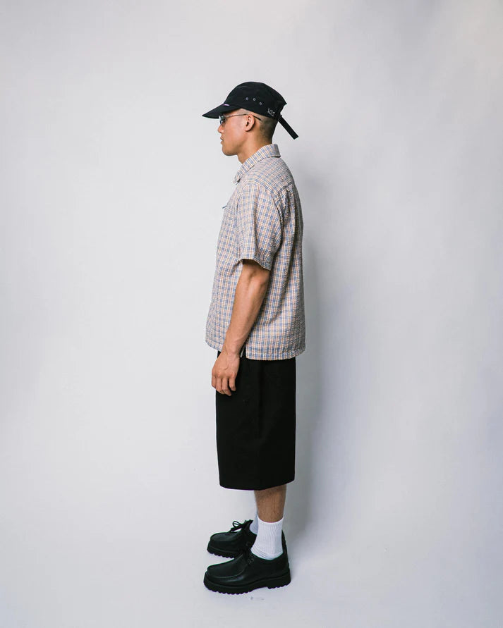 108WAREHOUSE - SEERSUCKER ZIP SHIRT APRICOT PLAID - APRICOT
