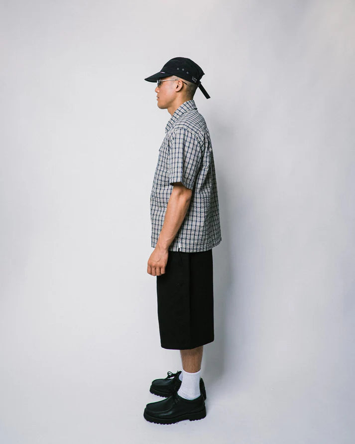 108WAREHOUSE - SEERSUCKER ZIP SHIRT BLUEBERRY - BULEBERRY