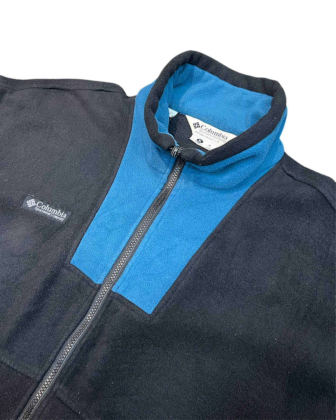 USED & VINTAGE COLUMBIA FLEECE ZIP JACKET (BLACK / BLUE)