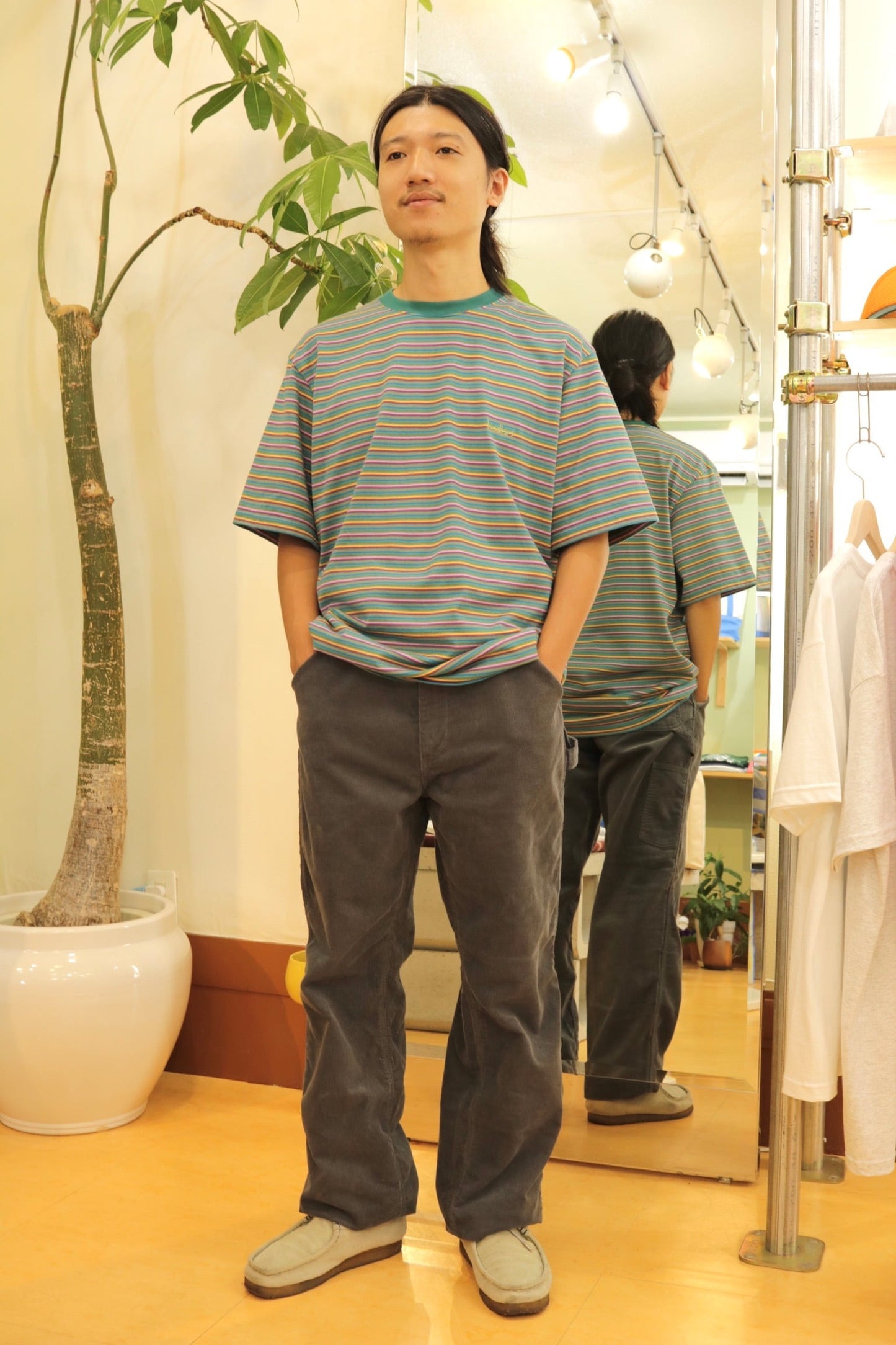 BEDLAM - DROOPS BORDER TEE - GREEN