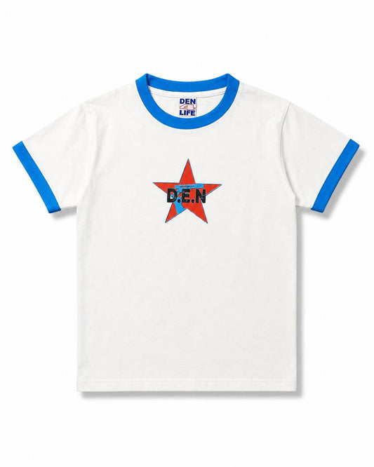 DEN - SAWED STAR BABY TEE - WHITE