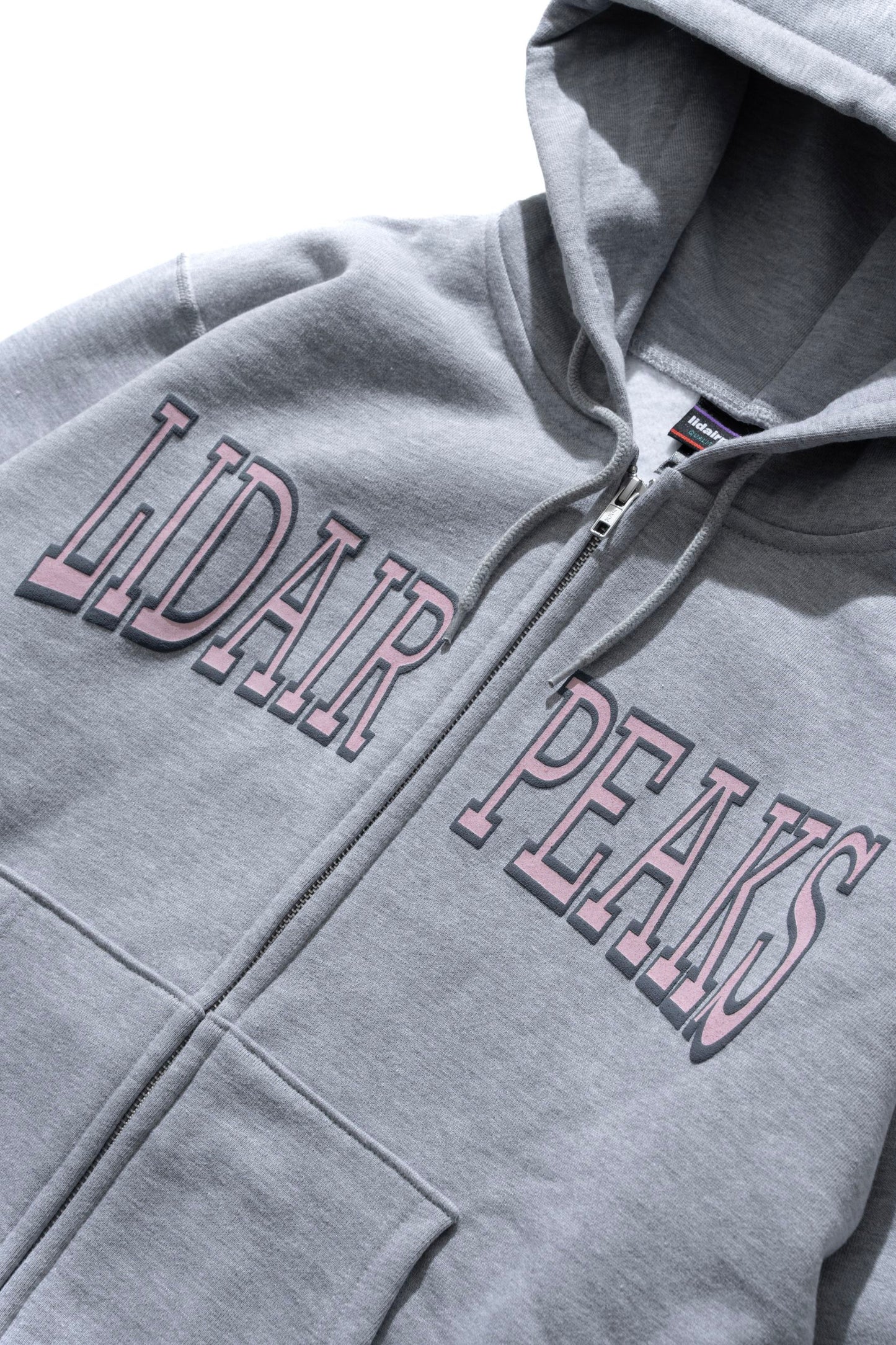 LIDAIRPEAKS - COLLEGE LOGO ZIP HOODIE - GREY