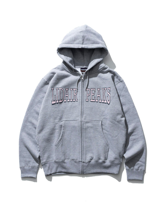 LIDAIRPEAKS - COLLEGE LOGO ZIP HOODIE - GREY