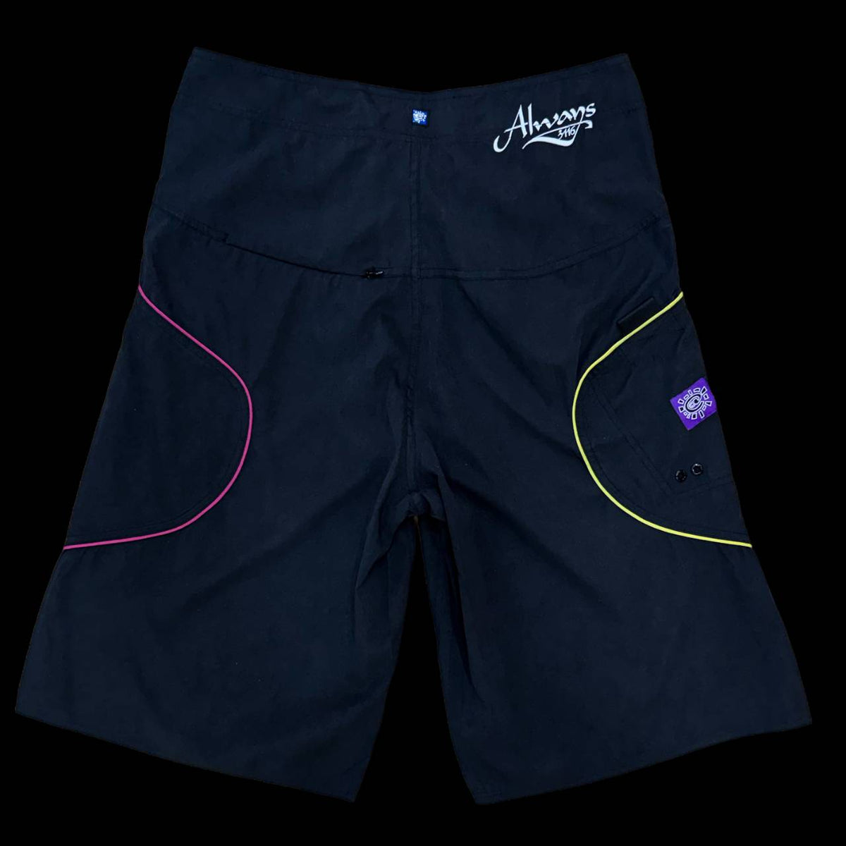 ALWAYS - A.I WRAPPED BOARDSHORT - BLACK/YELLOW/FUCHSIA