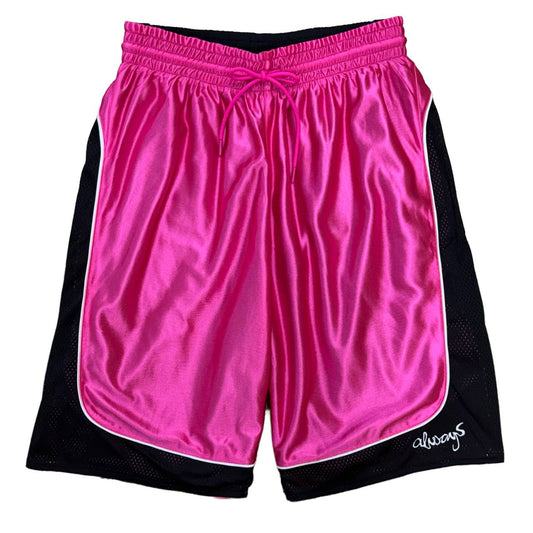 ALWAYS - REVERSIBLE COURT SHORT - BLACK/FUCHSIA