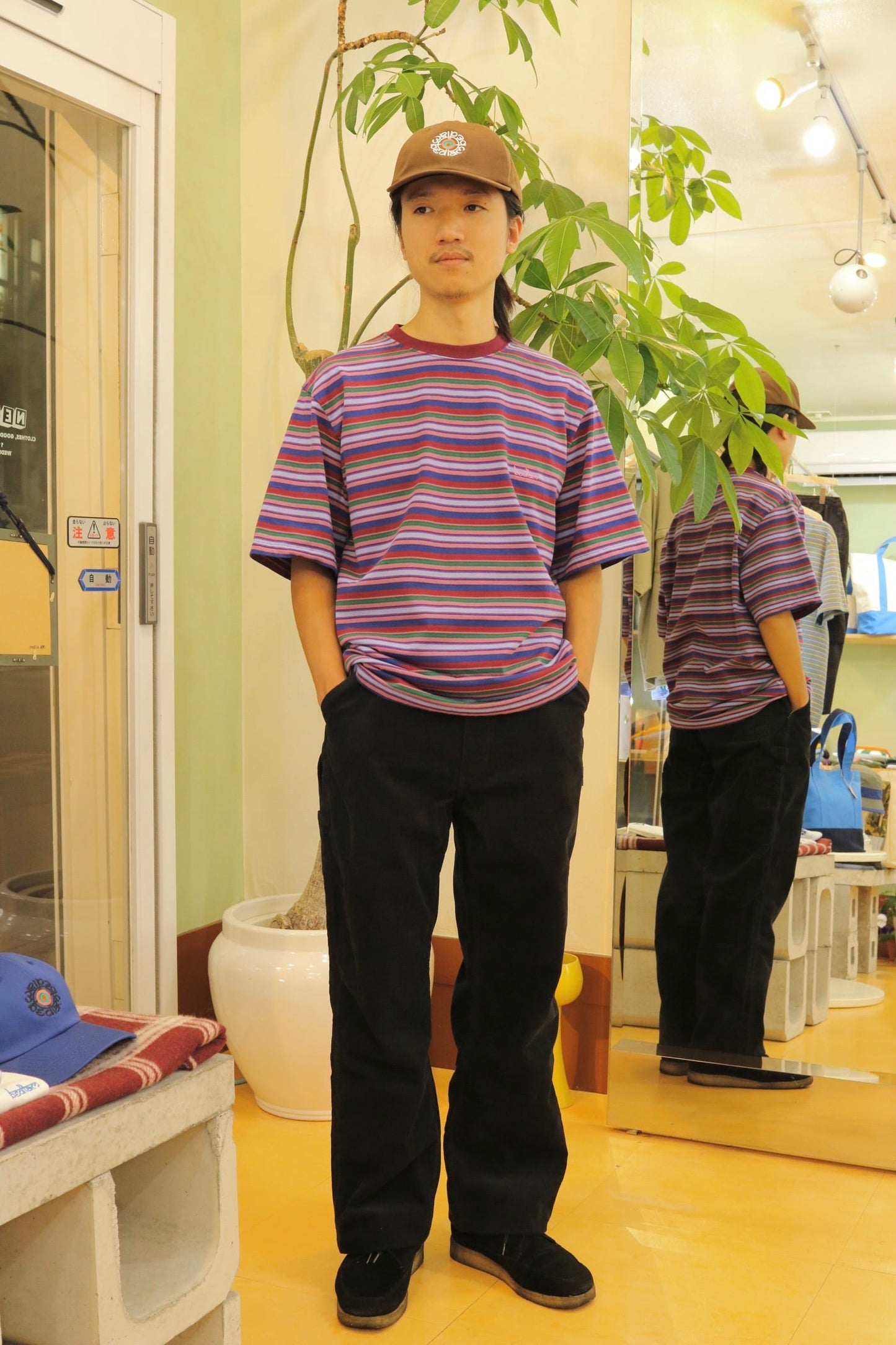 BEDLAM - DROOPS BORDER TEE - PURPLE