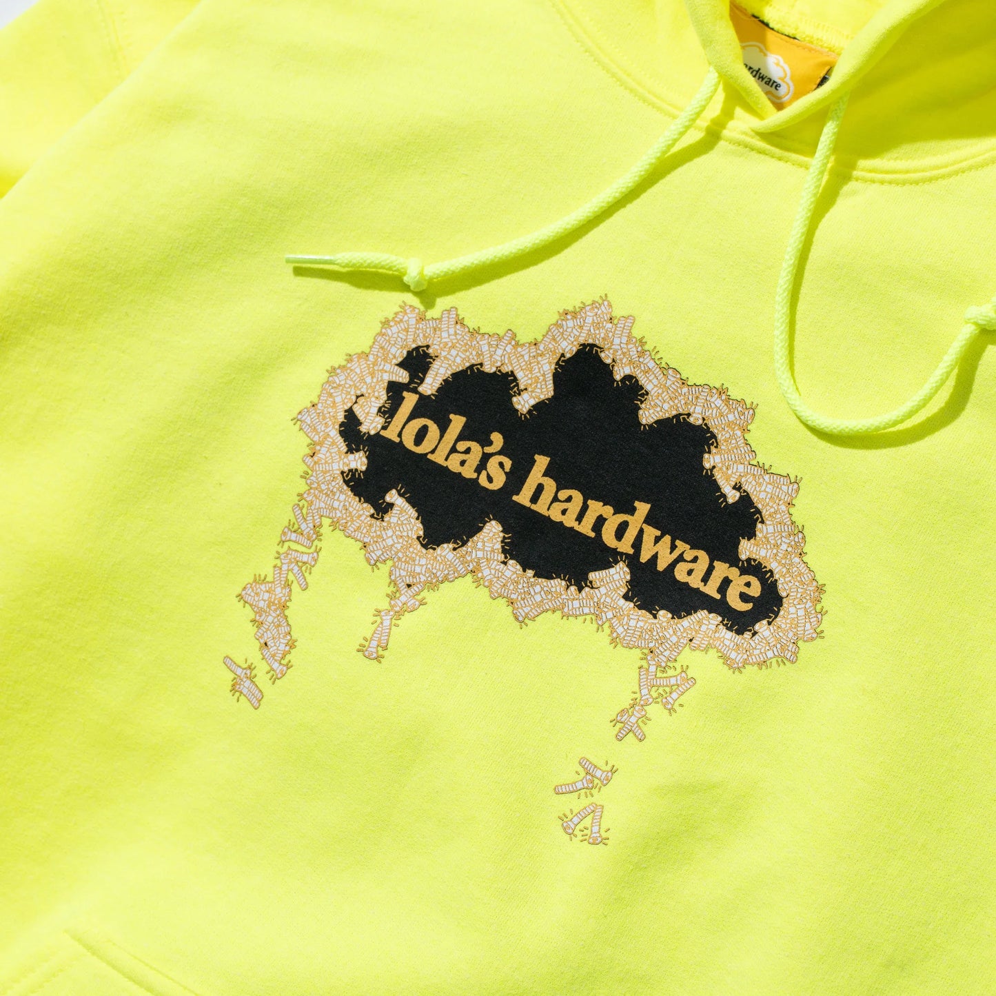 LOLA'S HARDWARE - BOLT CLOUD HOODIE - NEON LIME GREEN