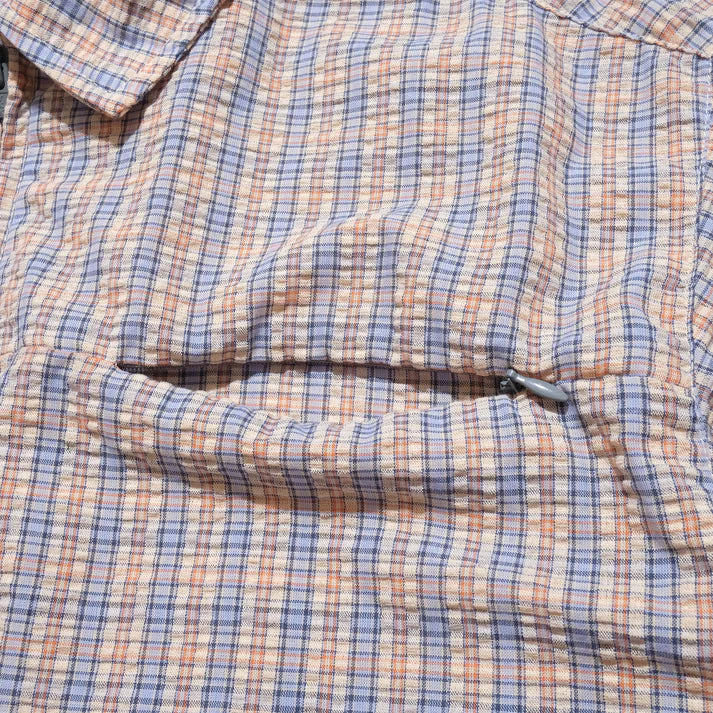 108WAREHOUSE - SEERSUCKER ZIP SHIRT APRICOT PLAID - APRICOT