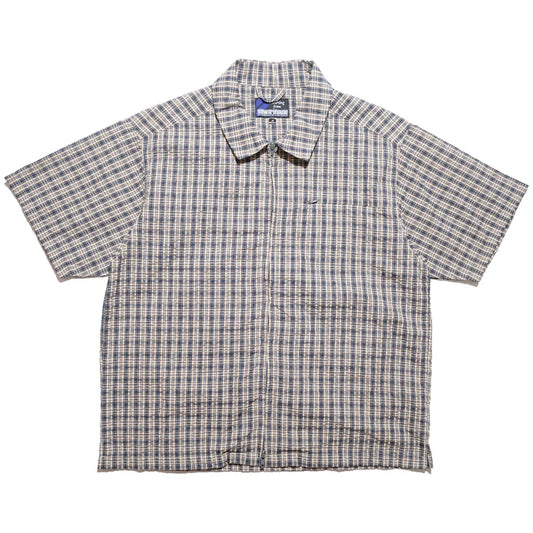 108WAREHOUSE - SEERSUCKER ZIP SHIRT BLUEBERRY - BULEBERRY