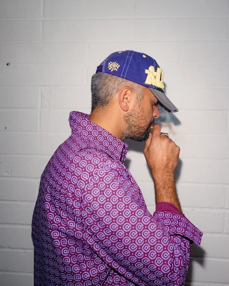 ALWAYS - 5-PANEL HUMAN LOGO CAP - PURPLE/BLACK/YELLOW
