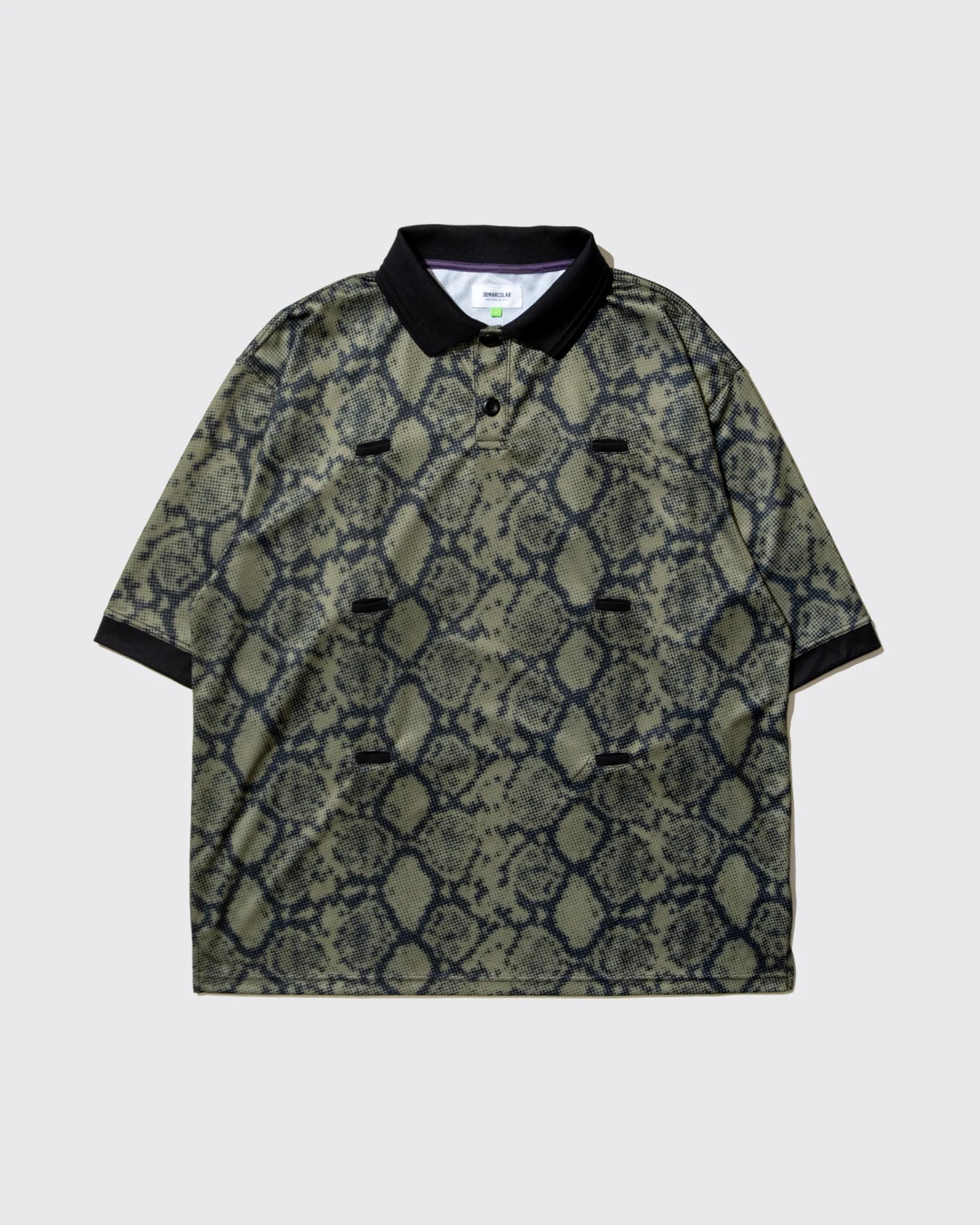 DEMARCOLAB - PYTHON KUN S/S POLO - OLIVE