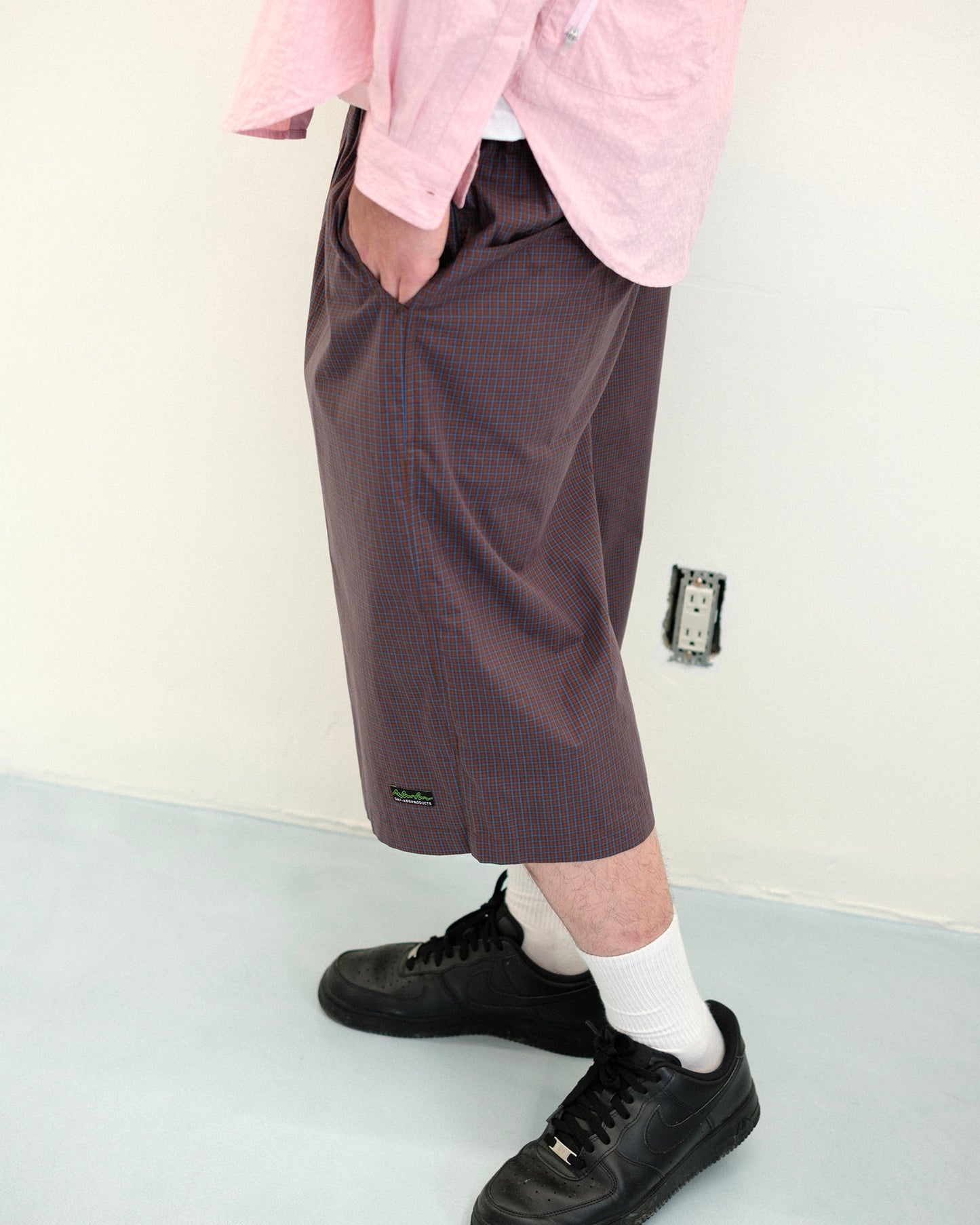 DEMARCOLAB - PLAID JUMBO SHORTS (Crimson)