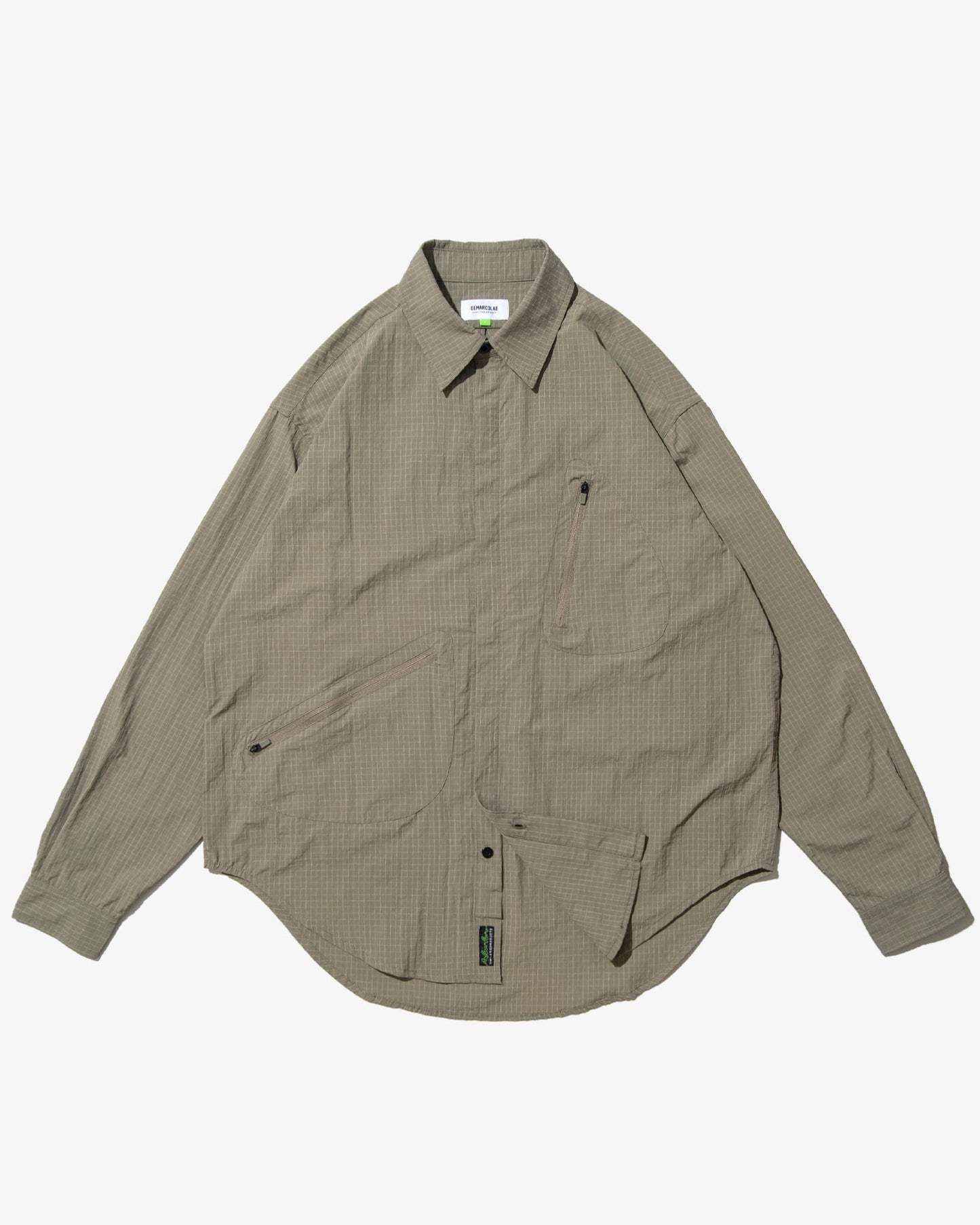 DEMARCOLAB - ATOM II GRID NYLON SHIRT (Sage)