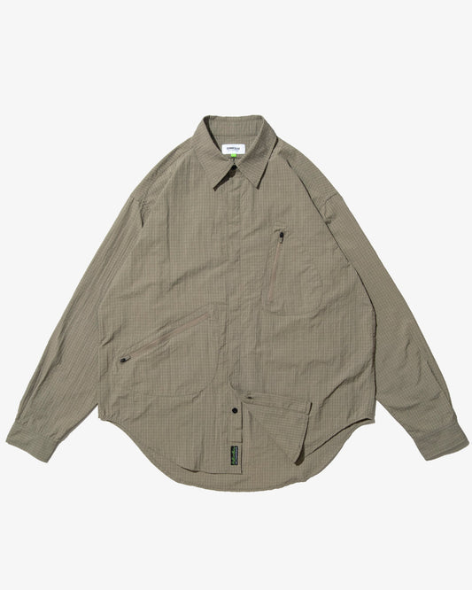 DEMARCOLAB - ATOM II GRID NYLON SHIRT (Sage)