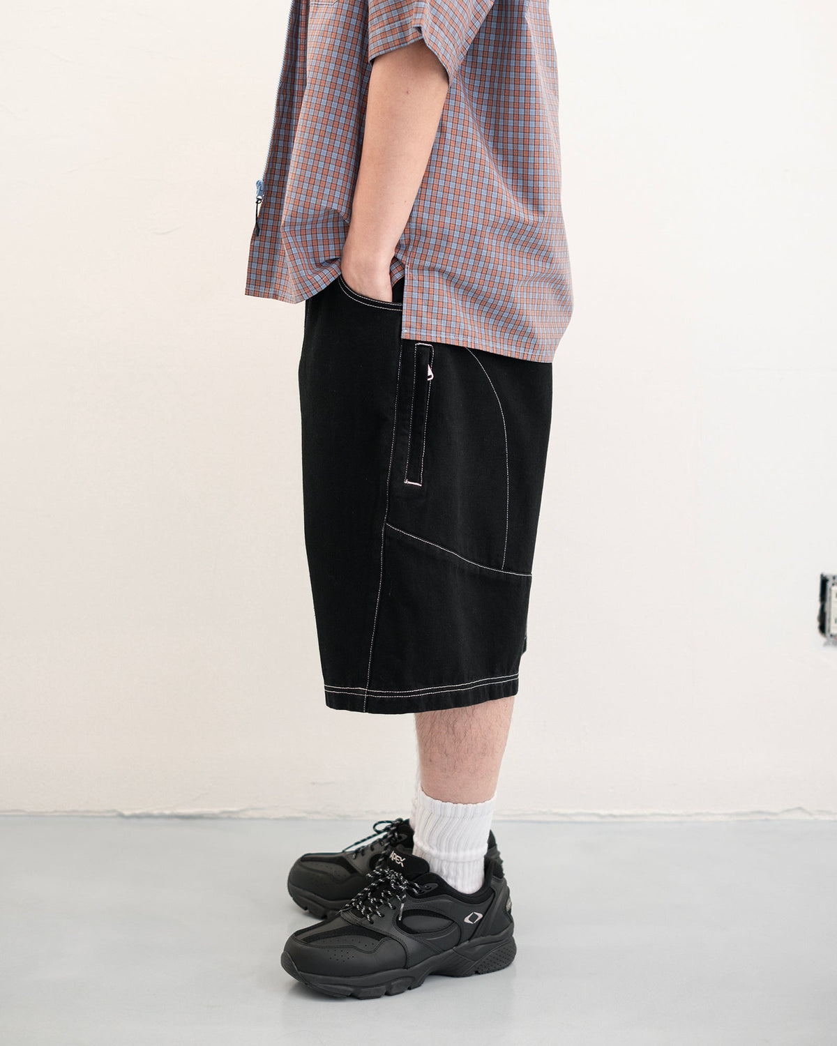 DEMARCOLAB - DENIM MOTO SHORTS