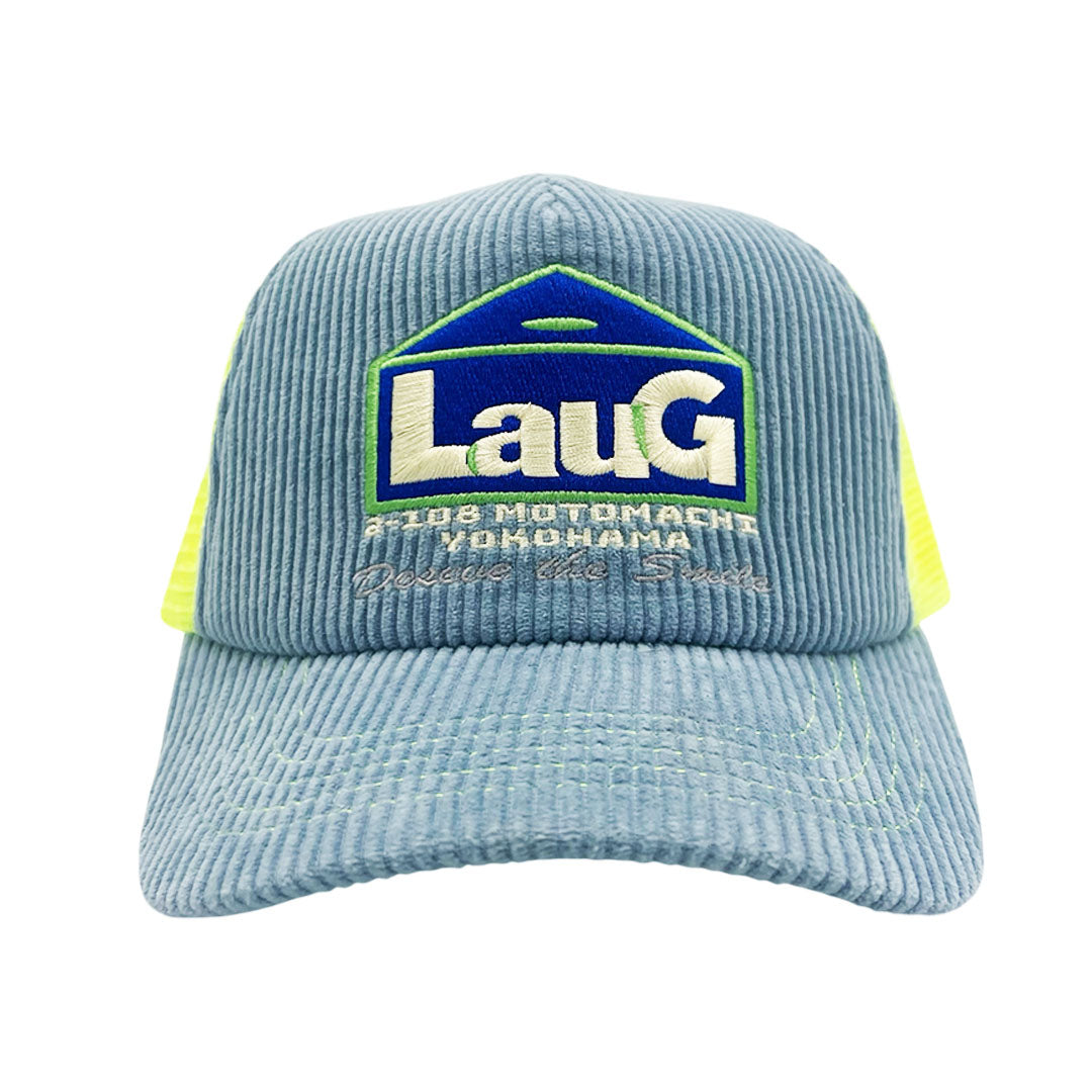 LAUG - HOME LOGO CORDUROY TRUCKER HAT - BLUE/SAFE GREEN
