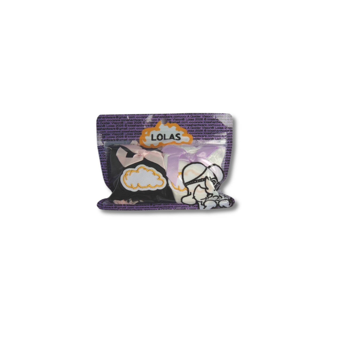 LOLAS HARDWARE - [LADIES LOVE] 2 PACK PANTIES - WHITE/PURPLE & BLACK/PINK
