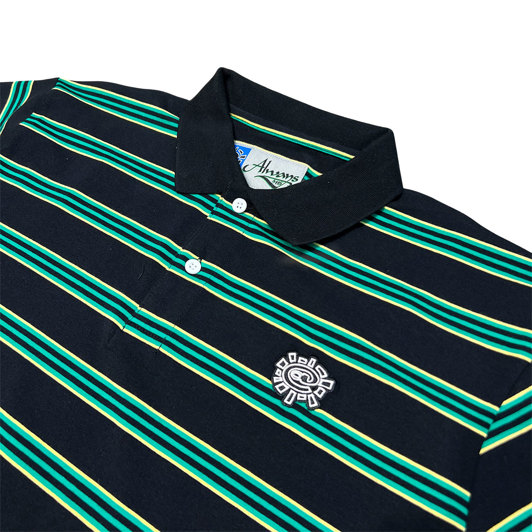 ADWYSD - EDUCATED APPLIQUE POLO - BLACK/GREEN