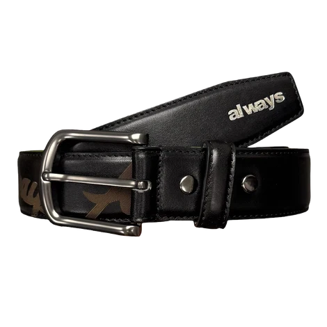 ALWAYS - LAZERPRINT COWHIDE BELT - BLACK/GREEN