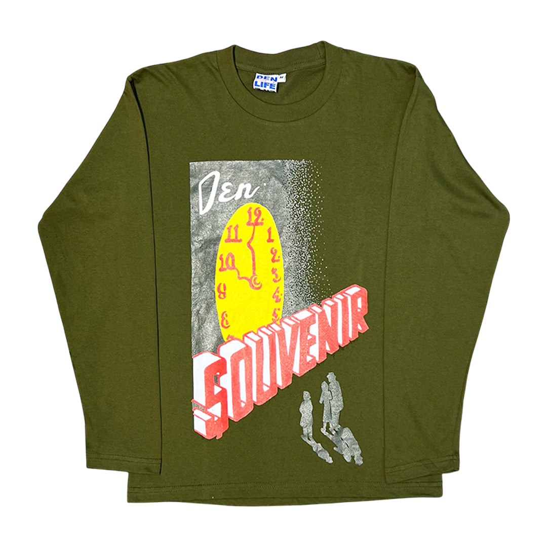 DEN - 10AM CLOCK TEE - OLIVE GREEN