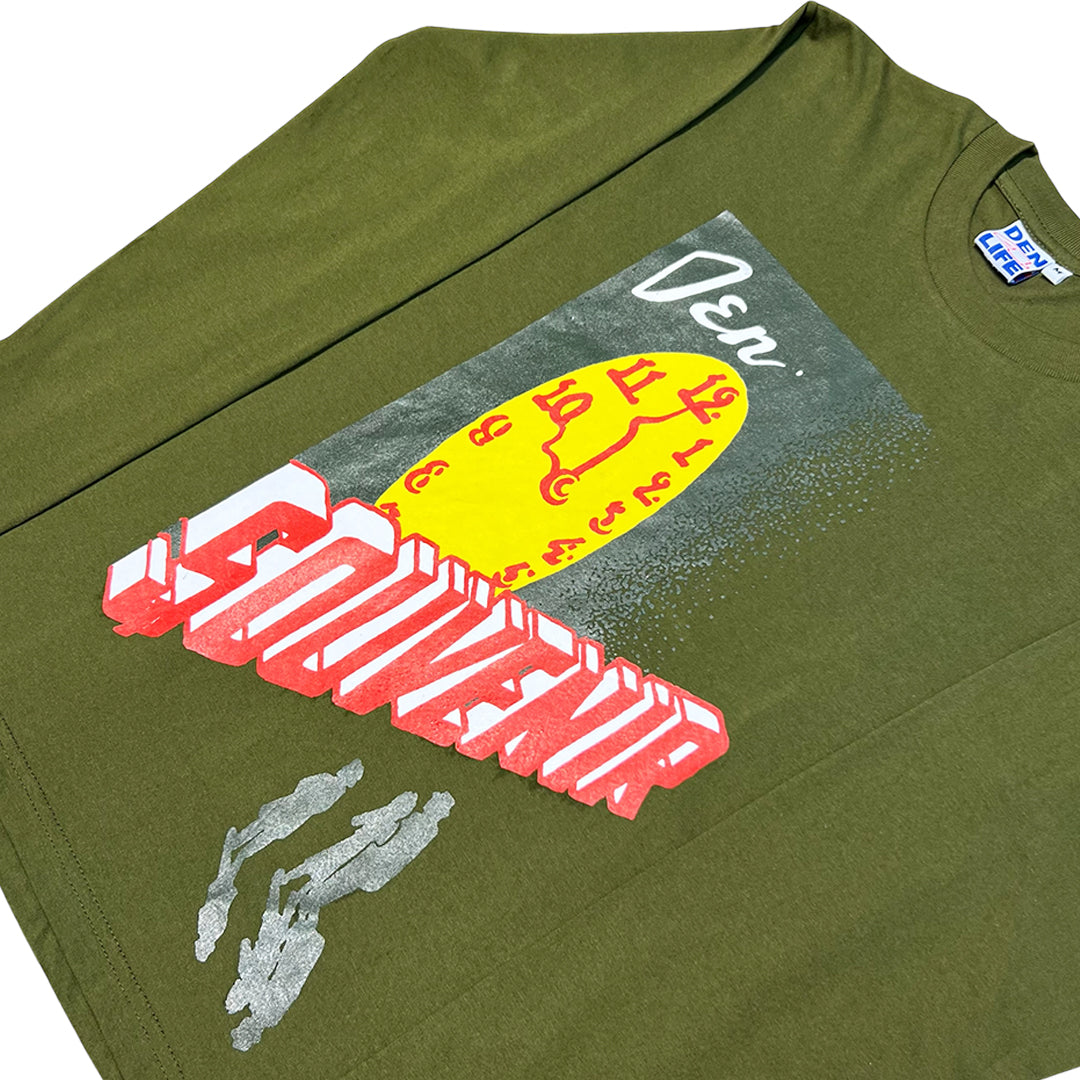 DEN - 10AM CLOCK TEE - OLIVE GREEN