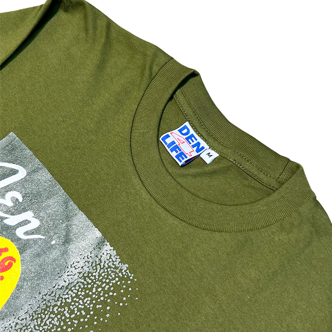 DEN - 10AM CLOCK TEE - OLIVE GREEN
