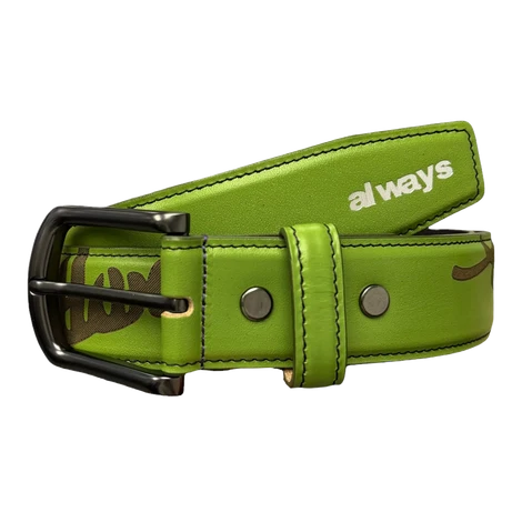 ALWAYS - LAZERPRINT COWHIDE BELT - GREEN/PURPLE