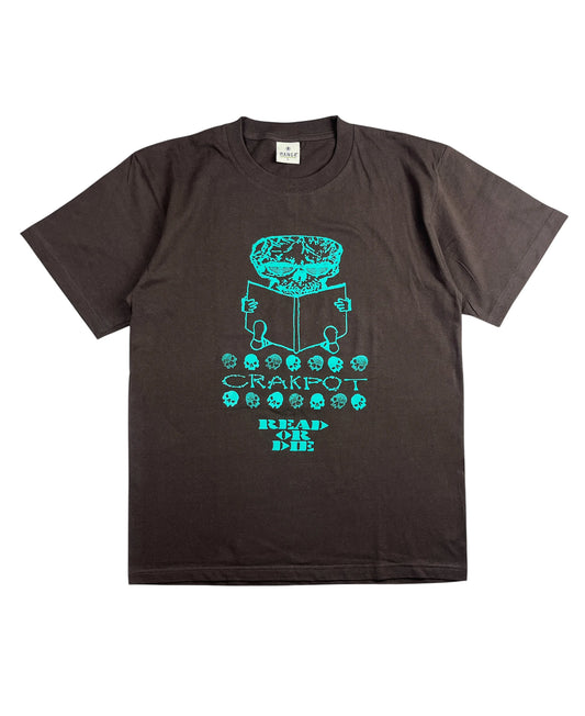 CRAKPOT - READ OR DIE TEE - BROWN