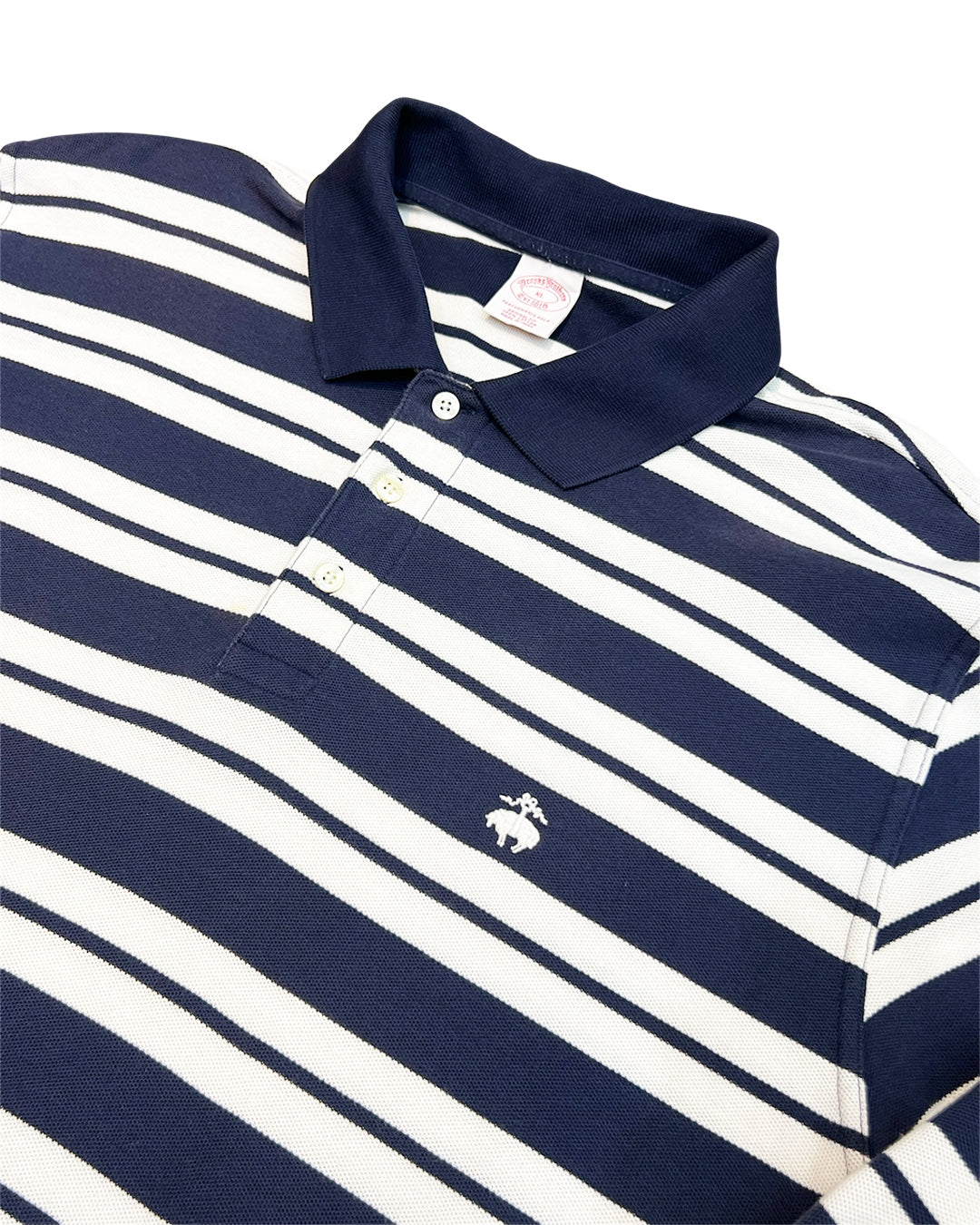 USED AND VINTAGE BROOKS BROTHERS – STRIPED LONG SLEEVE POLO SHIRT