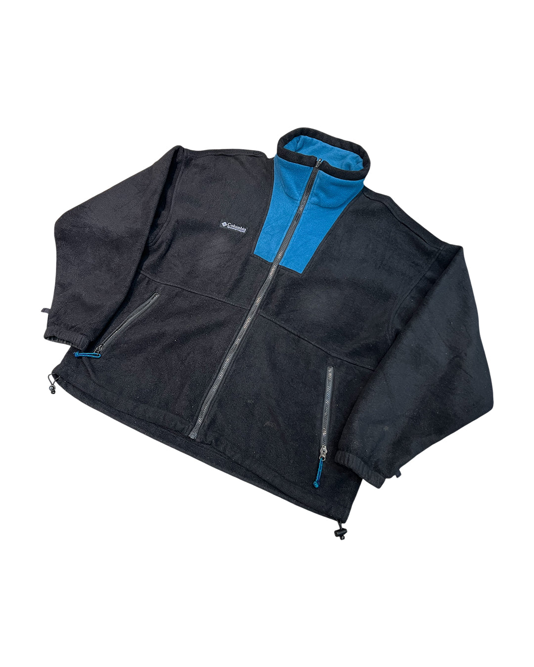 USED & VINTAGE COLUMBIA FLEECE ZIP JACKET (BLACK / BLUE)