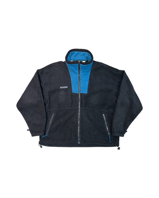 USED & VINTAGE COLUMBIA FLEECE ZIP JACKET (BLACK / BLUE)