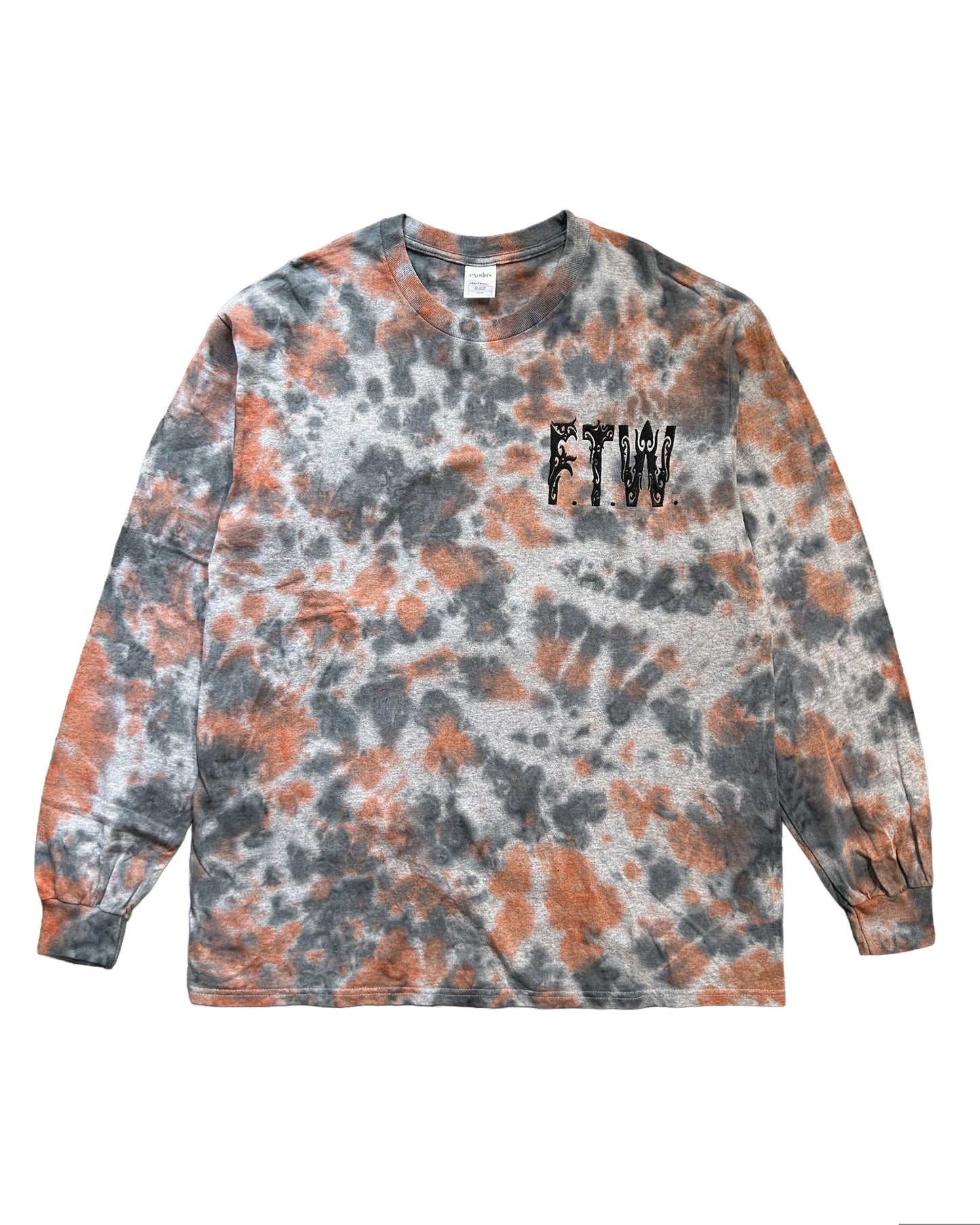 EXODUS - BORNEO F.T.W. TIE DYE L/S T SHIRT - GREY