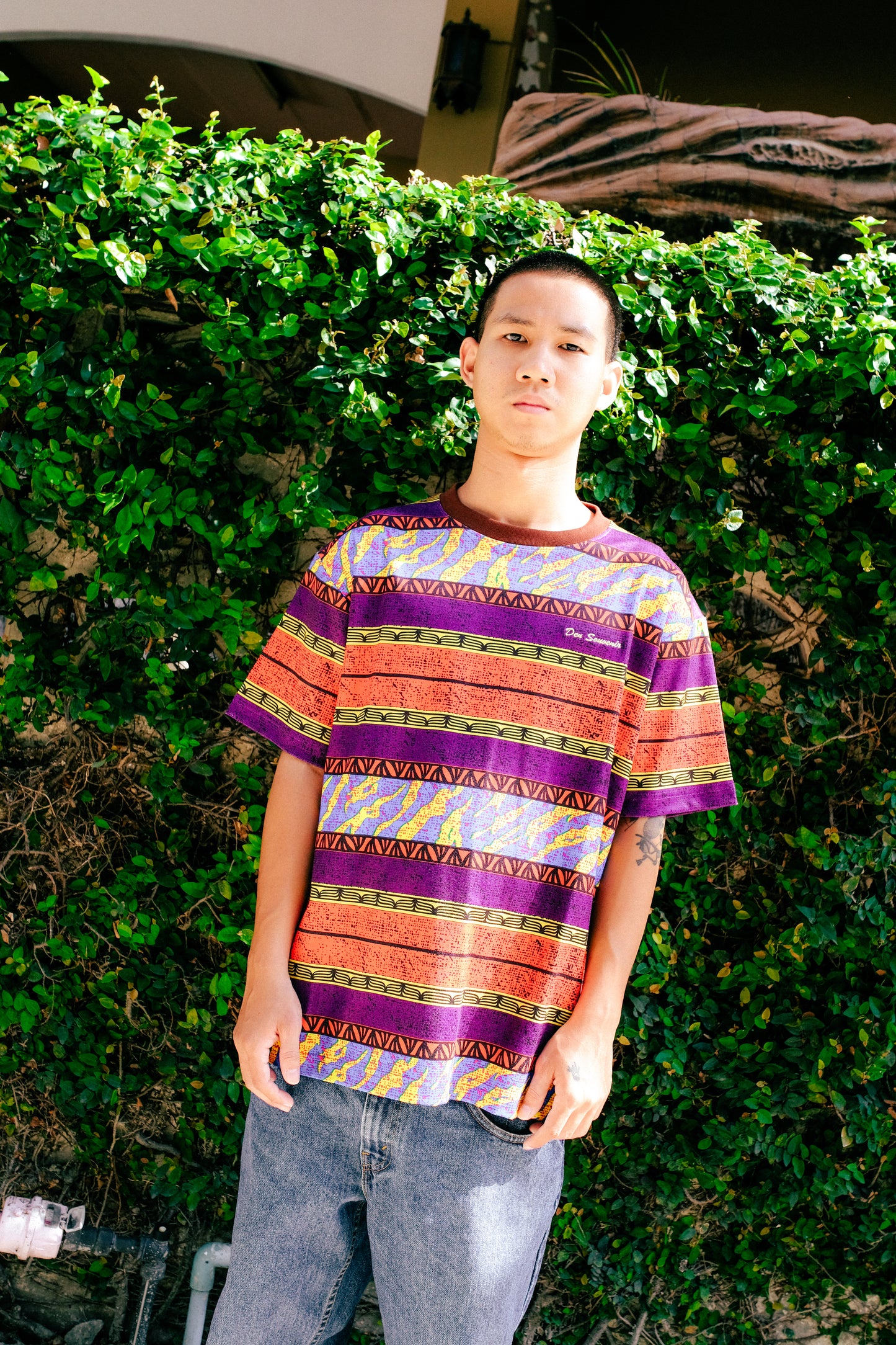 DEN - BORDERLINE STRIPE T-SHIRT - PINA COLADA