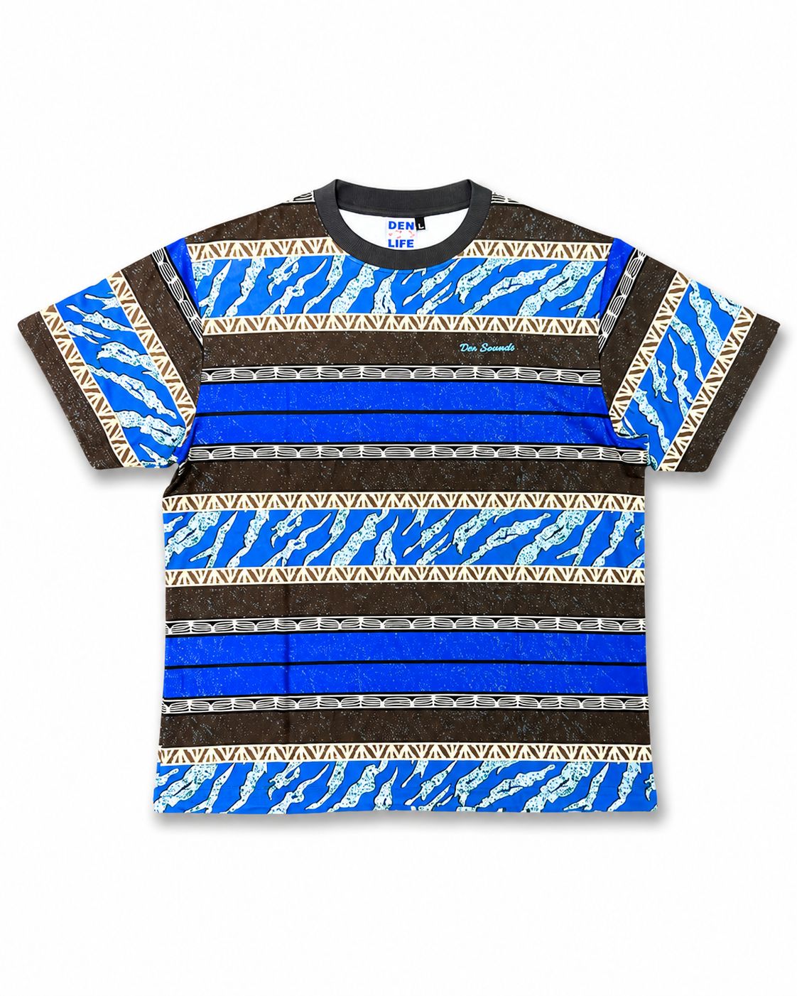 DEN - BORDERLINE STRIPE T-SHIRT - BLUE HAWAII