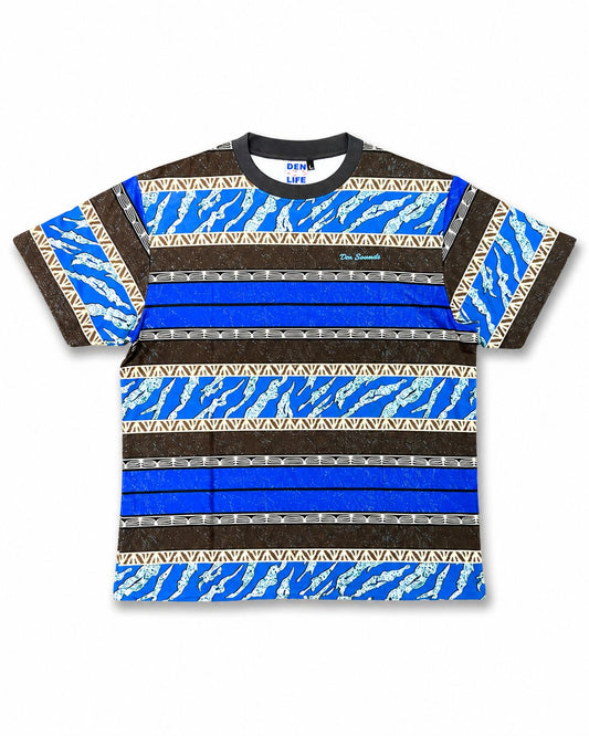 DEN - BORDERLINE STRIPE T-SHIRT - BLUE HAWAII