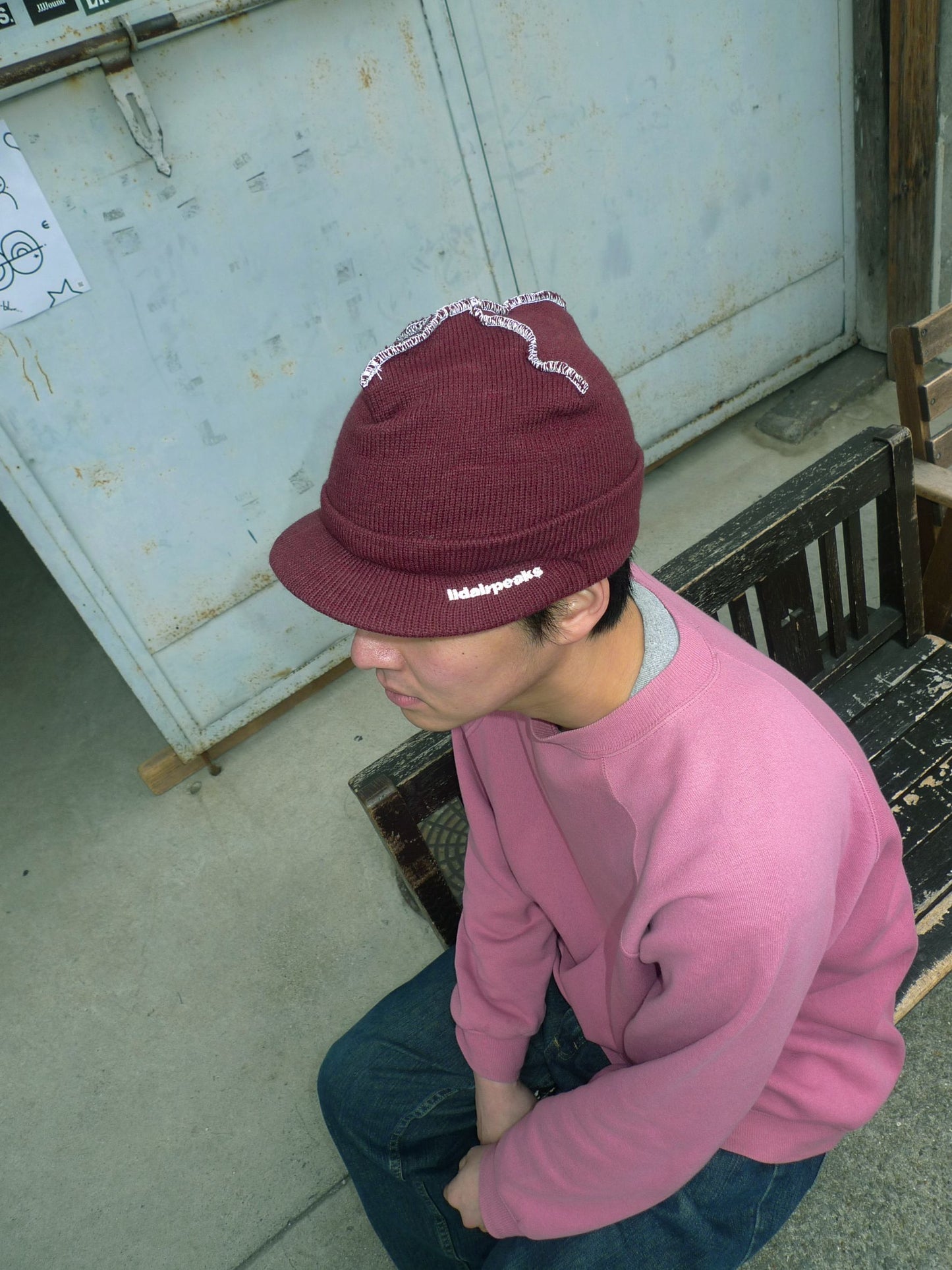 LIDAIRPEAKS - PEAK STITCH BEANIE - MAROON