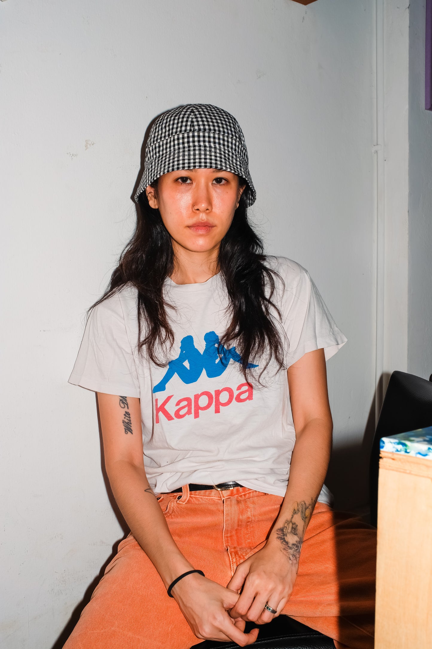 FOUND FEATHER - SAFARI HAT - BLACK CHECK