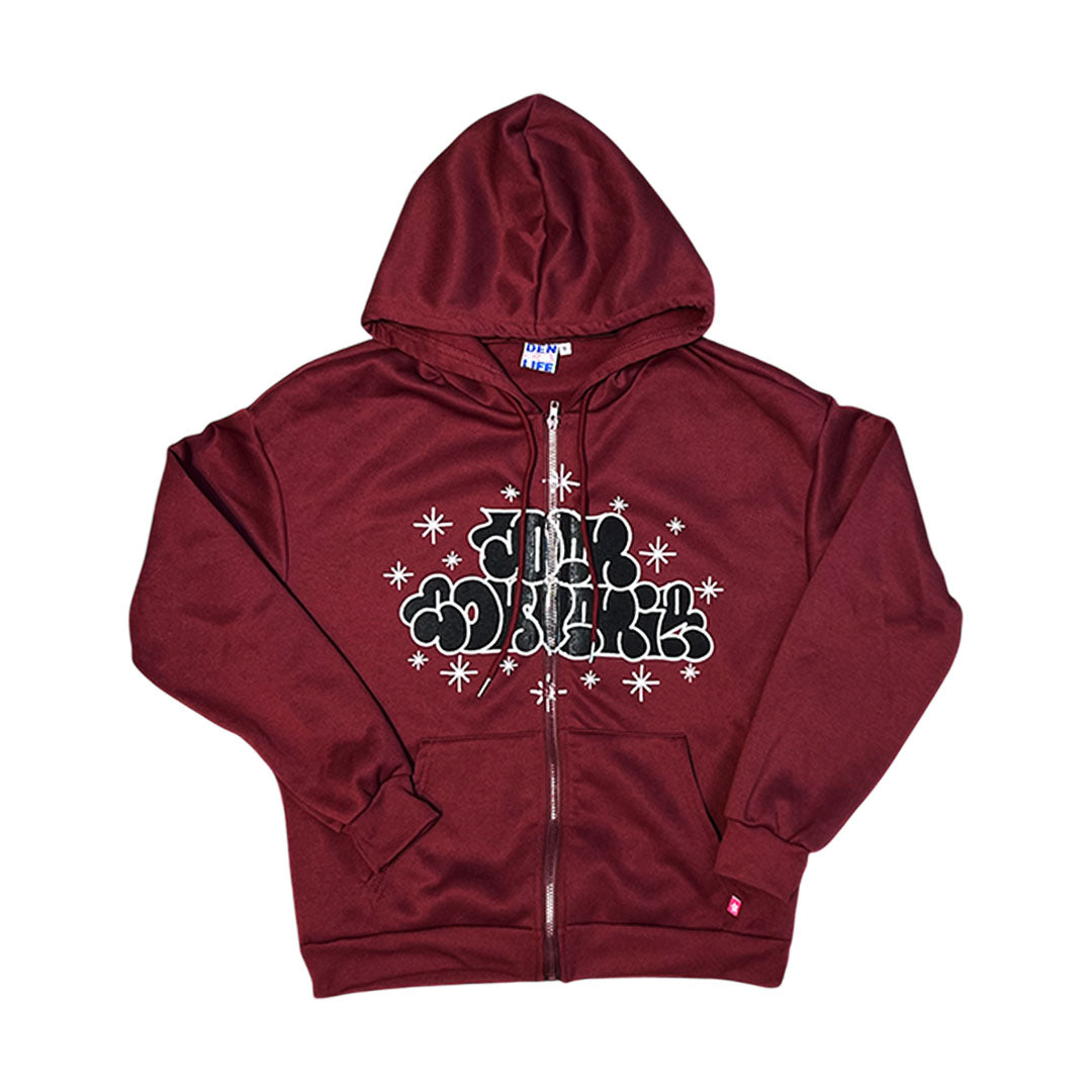 DEN - THROWIE - HOODIE - BURGANDY
